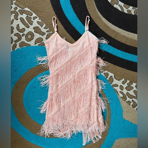 Fundaisy Peach Sequin Fringe Cami Top - Picture 3 of 6